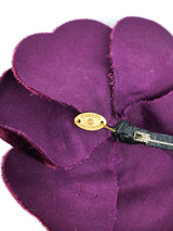Chanel Camelia Burgundy Velvet Brooch Accessory arcadeshops.com