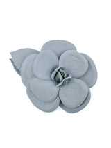 Chanel Camelia Gray Leather Brooch Accessory arcadeshops.com
