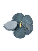 Chanel Camelia Gray Leather Brooch Accessory arcadeshops.com