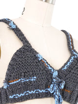 2017 Prada Gray Knit Bralette Top arcadeshops.com