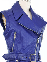 North Beach Cobalt Leather Motorcycle Vest Jacket arcadeshops.com