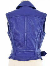 North Beach Cobalt Leather Motorcycle Vest Jacket arcadeshops.com
