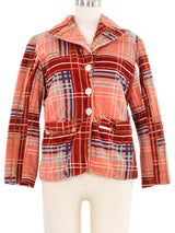 Plaid Velvet Quilt Lined Jacket Jacket arcadeshops.com