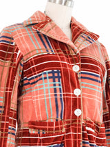 Plaid Velvet Quilt Lined Jacket Jacket arcadeshops.com