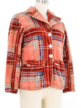 Plaid Velvet Quilt Lined Jacket Jacket arcadeshops.com