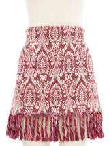 2019 Chloe Jacquard Fringe Trimmed Mini Skirt Bottom arcadeshops.com