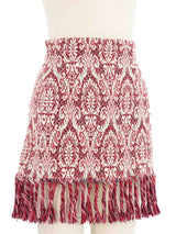 2019 Chloe Jacquard Fringe Trimmed Mini Skirt Bottom arcadeshops.com