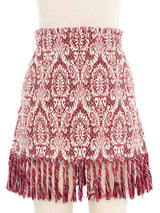 2019 Chloe Jacquard Fringe Trimmed Mini Skirt Bottom arcadeshops.com