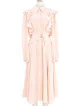 Chloe Blush Silk Ruffle Dress Dress arcadeshops.com
