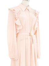 Chloe Blush Silk Ruffle Dress Dress arcadeshops.com