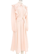 Chloe Blush Silk Ruffle Dress Dress arcadeshops.com