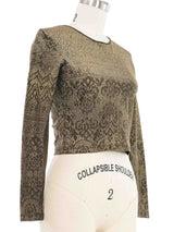 Christian Lacroix Metallic Patterned Long Sleeve Top arcadeshops.com
