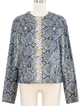 Escada Snake Printed Leather Jacket Jacket arcadeshops.com
