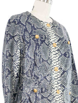 Escada Snake Printed Leather Jacket Jacket arcadeshops.com