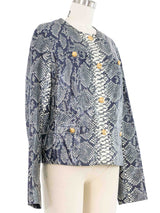 Escada Snake Printed Leather Jacket Jacket arcadeshops.com