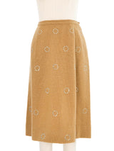 Rhinestone Accented Woven Skirt Bottom arcadeshops.com