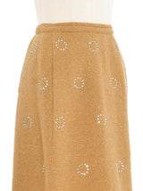 Rhinestone Accented Woven Skirt Bottom arcadeshops.com