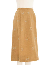 Rhinestone Accented Woven Skirt Bottom arcadeshops.com