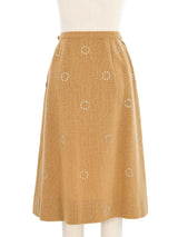 Rhinestone Accented Woven Skirt Bottom arcadeshops.com