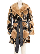 1970s Patchwork Mink and Leather Jacket Outerwear arcadeshops.com