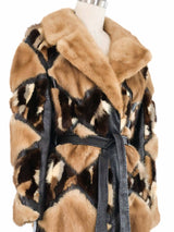 1970s Patchwork Mink and Leather Jacket Outerwear arcadeshops.com