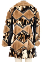 1970s Patchwork Mink and Leather Jacket Outerwear arcadeshops.com