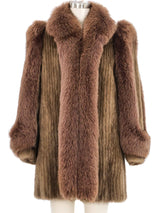 Tan Sable Trimmed Mink Jacket Jacket arcadeshops.com