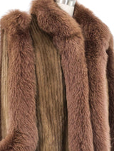 Tan Sable Trimmed Mink Jacket Jacket arcadeshops.com