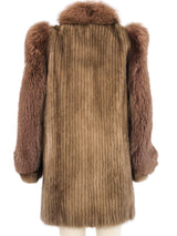 Tan Sable Trimmed Mink Jacket Jacket arcadeshops.com