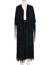 1980s Southwestern Black Suede Fringe Skirt Ensemble Suit arcadeshops.com