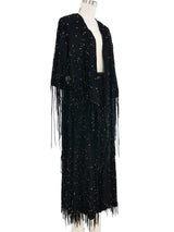 1980s Southwestern Black Suede Fringe Skirt Ensemble Suit arcadeshops.com