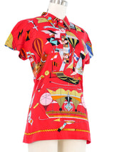 1984 Hermes Les Folies du Ciel Polo Shirt Top arcadeshops.com
