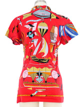 1984 Hermes Les Folies du Ciel Polo Shirt Top arcadeshops.com