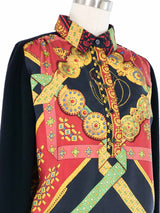 1980s Hermes Brins D'Or Silk Panel Knit Top Top arcadeshops.com