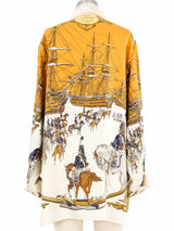 Hermes Marine et Cavalerie Silk Blouse Top arcadeshops.com