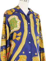 1980s Hermes Poste et Cavalerie Blouse Top arcadeshops.com