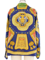 1980s Hermes Poste et Cavalerie Blouse Top arcadeshops.com