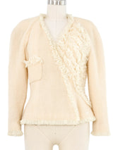 2002 Chanel Ivory Ruffle Front Jacket Jacket arcadeshops.com