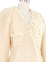 2002 Chanel Ivory Ruffle Front Jacket Jacket arcadeshops.com