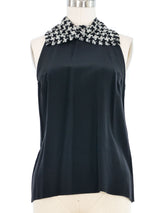 2009 Chanel Tweed Accented Silk Halter Top Top arcadeshops.com