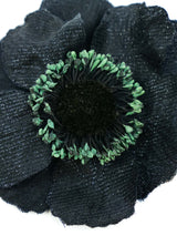 Chanel Poppy Black Metallic Brooch Accessory arcadeshops.com
