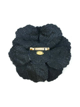 Chanel Poppy Black Metallic Brooch Accessory arcadeshops.com