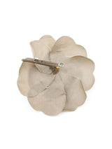 Chanel Camelia Beige Silk Brooch Accessory arcadeshops.com