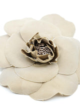 Chanel Camelia Beige Silk Brooch Accessory arcadeshops.com