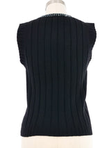 1999 Chanel Sequin Trimmed Knit Tank Top arcadeshops.com
