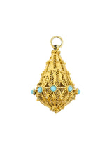 18k Etruscan Style Tear Drop Charm Fine Jewelry arcadeshops.com