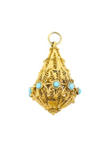 18k Etruscan Style Tear Drop Charm Fine Jewelry arcadeshops.com