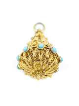 18k Etruscan Style Tear Drop Charm Fine Jewelry arcadeshops.com
