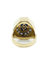 18k Lapiz Cabochon Diamond Signet Ring Fine Jewelry arcadeshops.com