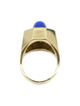 18k Lapiz Cabochon Diamond Signet Ring Fine Jewelry arcadeshops.com